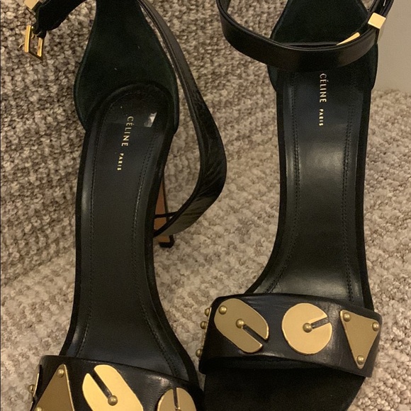 Auth New Celine Embellished Leather Sandals - Picture 3 of 7